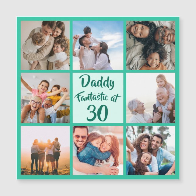 Papa fantastique à 30 ans carte magnétique photo (Devant)