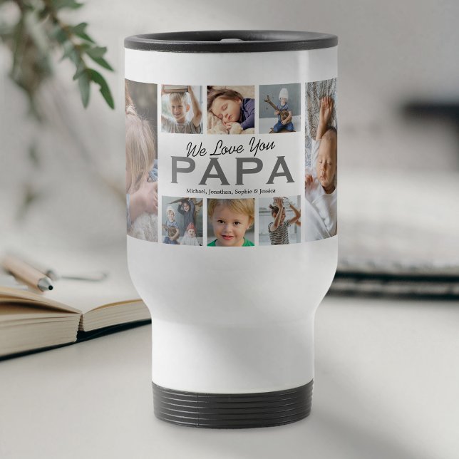 Papa Fête des pères Photo Collage Voyage Mug (Créateur téléchargé)