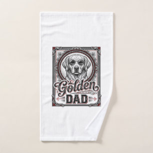 Papa Golden Retriever Dessin de gravure vintage_1