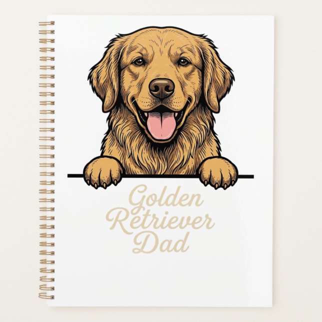 Papa Golden Retriever Gravure Vintage (Devant)