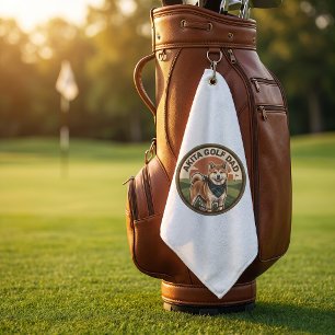 Papa Golf Akita Inu Serviette de Golf Cadeau Perso