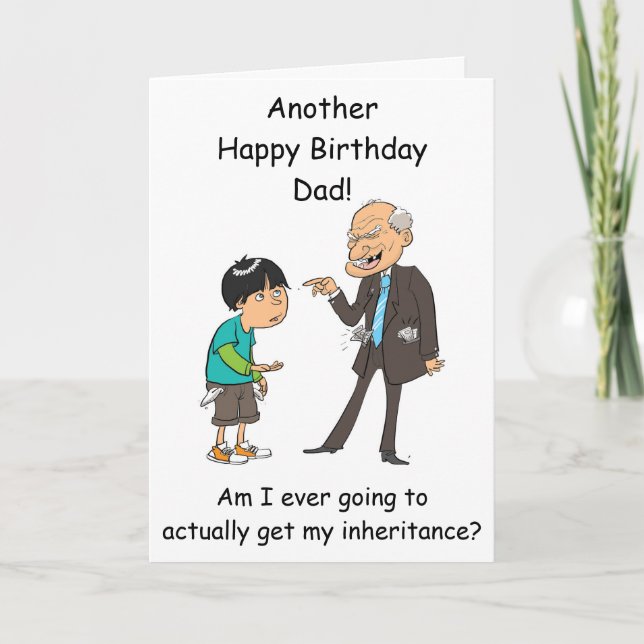 Papa héritage carte d'anniversaire du fils drôle (Devant)