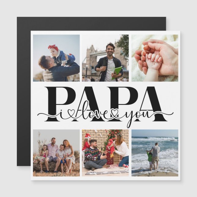 Papa I Love You Custom Photo Collage (Devant / Derrière)