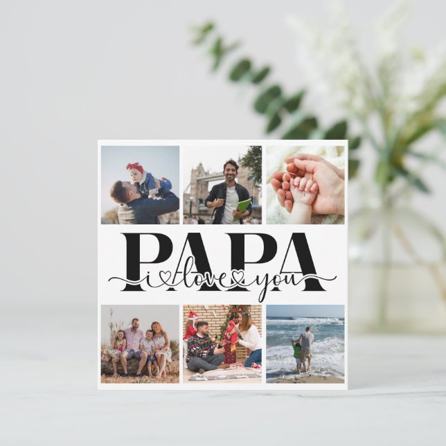 Papa I Love You Custom Photo Collage (Debout devant)