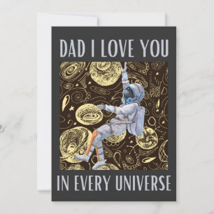 Papa, je t'aime dans chaque univers carte Fête des