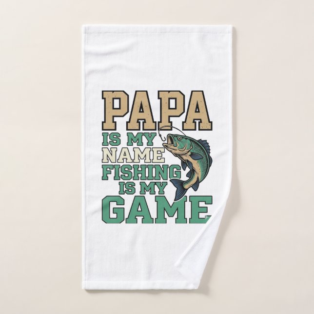 Papa La pêche est mon jeu Conception de chemise vi (Serviette à main)