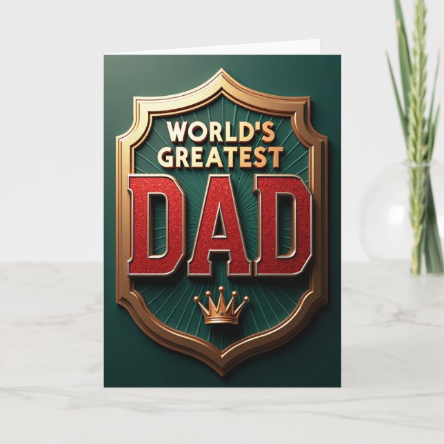 Papa le plus génial du monde Emblème de carte (Devant)