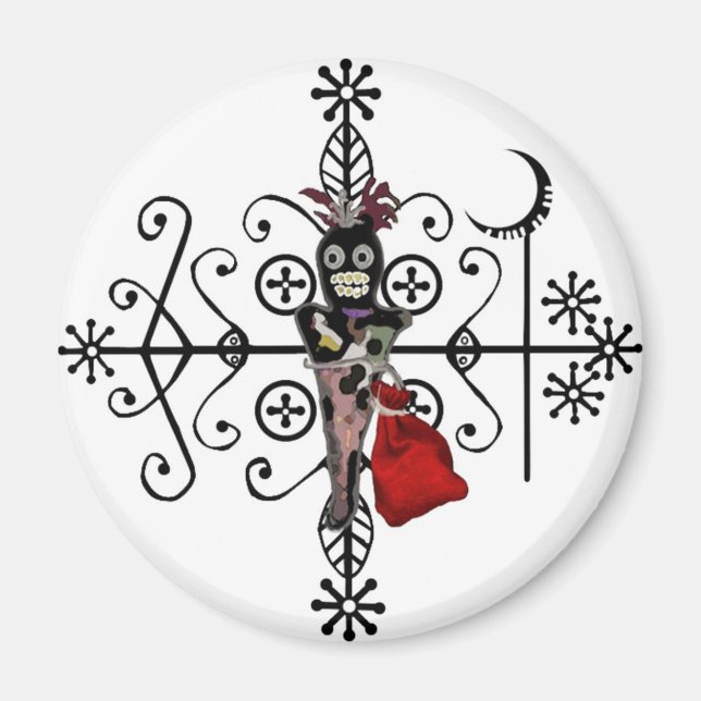 Papa Legba Voodoo Doll Veve Magnet (Devant)