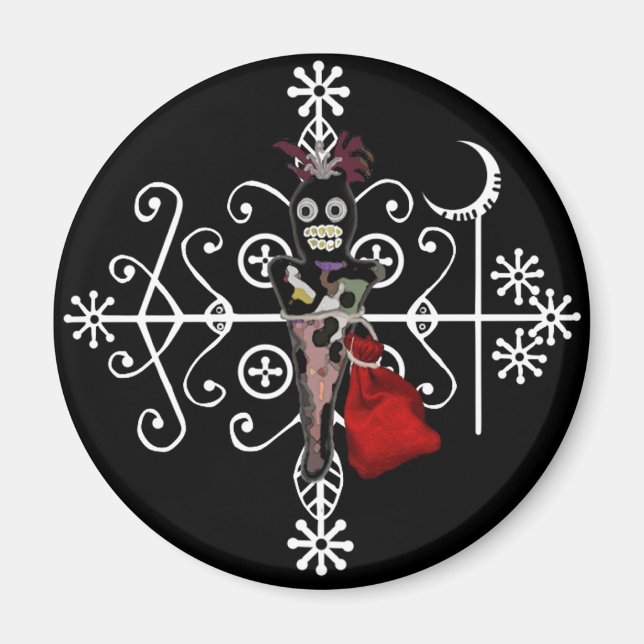 Papa Legba Voodoo Doll Veve Magnet (Devant)