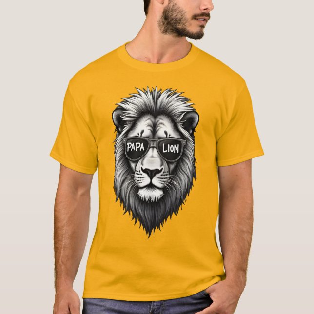 Papa Lion T-Shirt - Gras Design Graphique Tee (Devant)