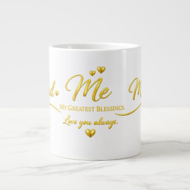 Papa Maman Moi – Mes Plus Grandes Bénédictions Mug (Devant)