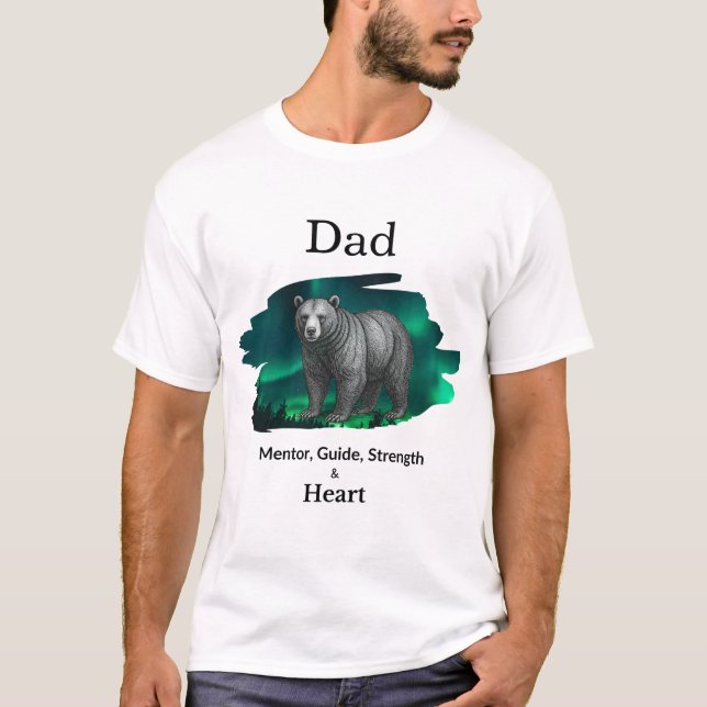 Papa Mentor, Guide, Force & Coeur Tshirt (Devant)