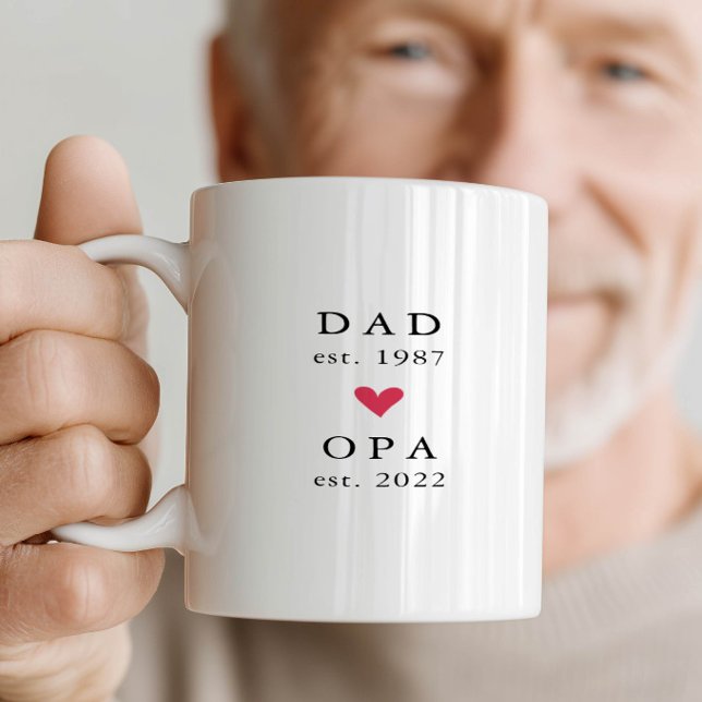 Papa Moderne | Opa Année de création. Tasse à café (Créateur téléchargé)