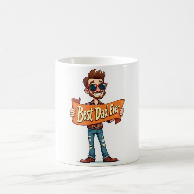 Papa Mug ☕ Drôle Retro Cadeau de fête du Père (Centre)