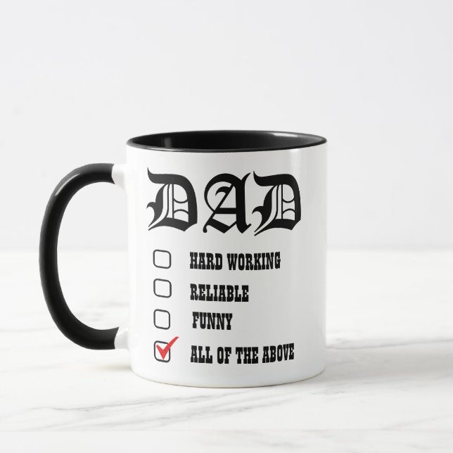 Papa Mug pour Fête des pères Cadeau pour papa List (Gauche)