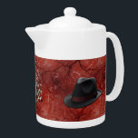 Papa Musique Humeur Fedora Porcelaine Teapot<br><div class="desc">Papa Musique Humeur Fedora Porcelaine Teapot</div>