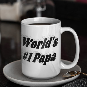 Papa noir demi-texte tasse de café géant