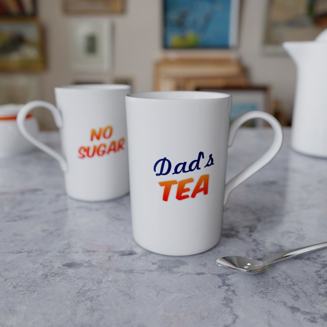 Papa Nom Thé No Sugar Bone China Mug (Créateur téléchargé)