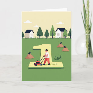 Papa numéro un carte de pelouse