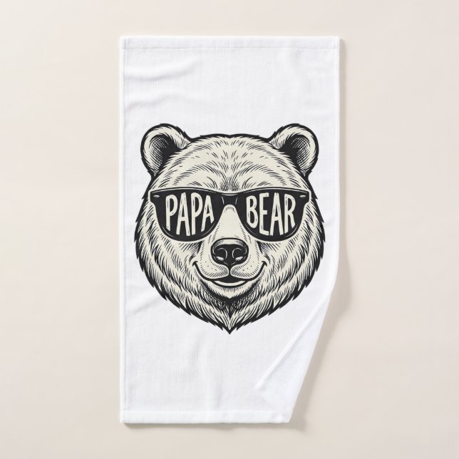 Papa ours Lunettes de soleil Ours Tête Vector Desi (Serviette à main)