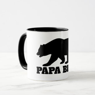 Papa ours silhouette tasse à café avec poignée noi