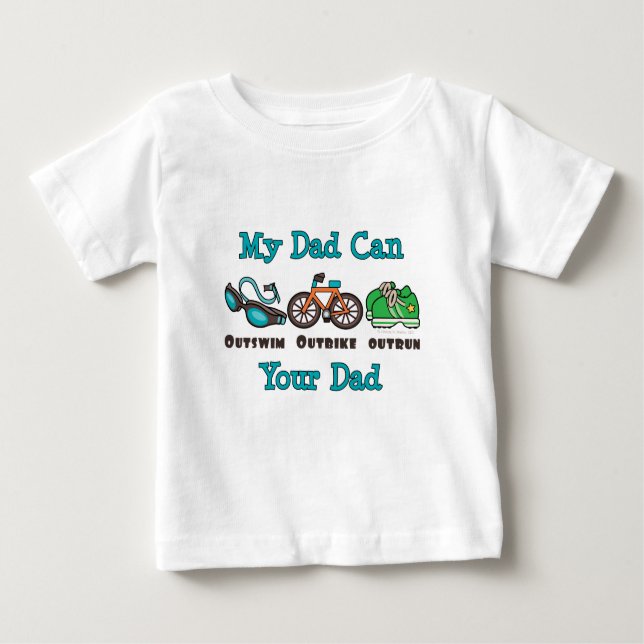 Papa Outswim Outbike Outrun Triathlon T-shirt bébé (Devant)