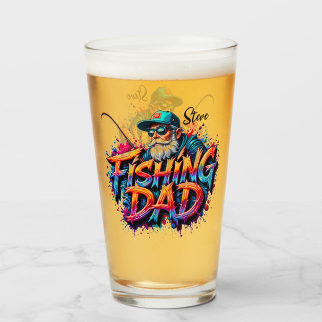 Papa Pêche Graffiti Verre (Devant (rempli))