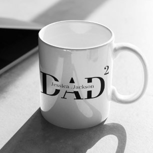 Papa Personnalisé Avec Deux Enfants Café Mug