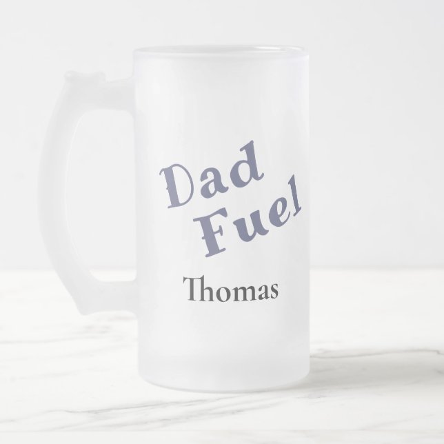 Papa personnalisé Carburant de verre givré Mug (Gauche)
