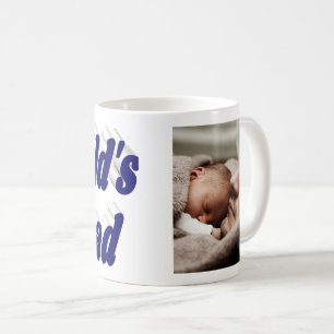 Papa photo bleu foncé texte tasse de café