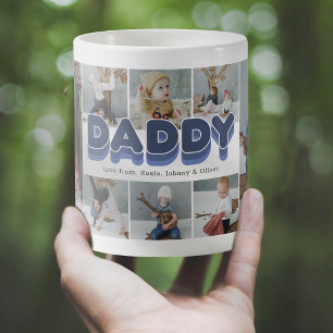 Papa Photo Collage Café Mug