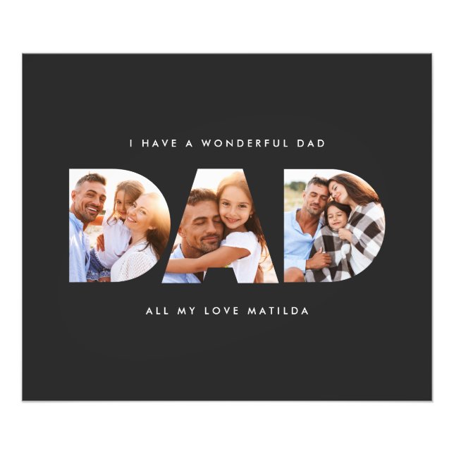 Papa photo typographie moderne cadeau enfant (Devant)