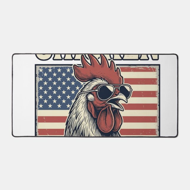 Papa Poule Coq Vintage Patriotique (Recto)
