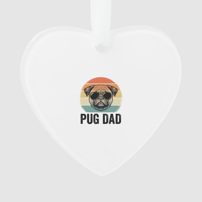 Papa Pug Vintage Gravure Conception Amoureux des C (devant)