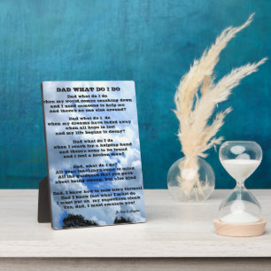 PAPA QUE FAIS-JE poème Plaque