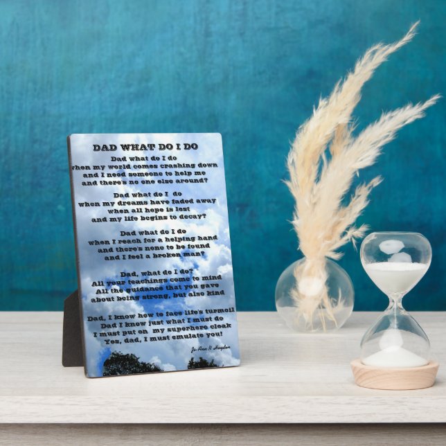 PAPA QUE FAIS-JE poème Plaque (Côté)