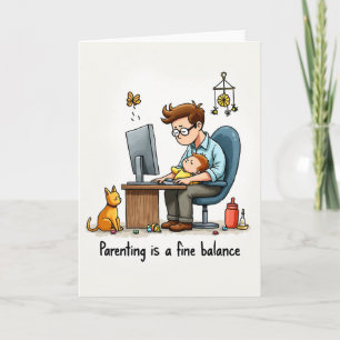 Papa qui Travaille Jolie Carte de Fête des Pères