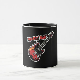 Papa Rock – Tasse de Fête des Pères Guitare Électr