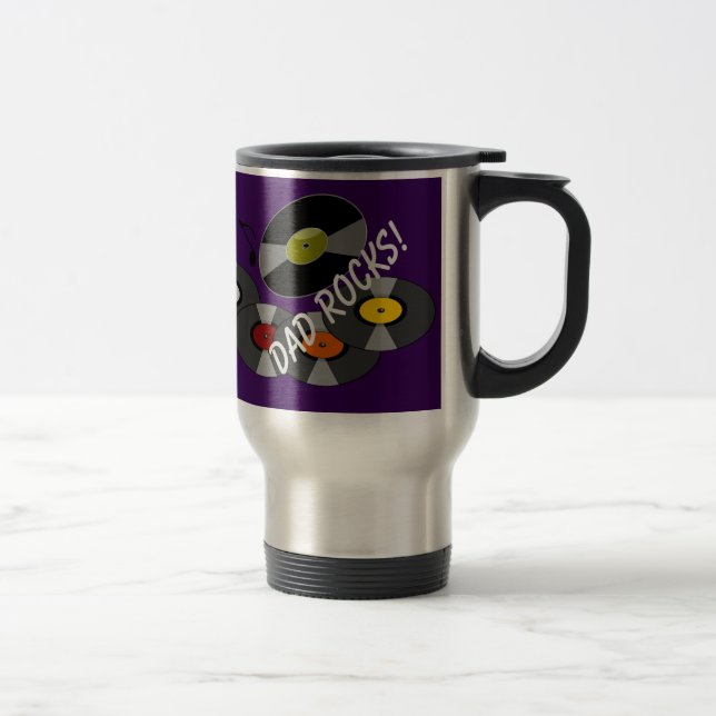 Papa Rocks MoonDreams Retro Records Travel Mug (Droit)