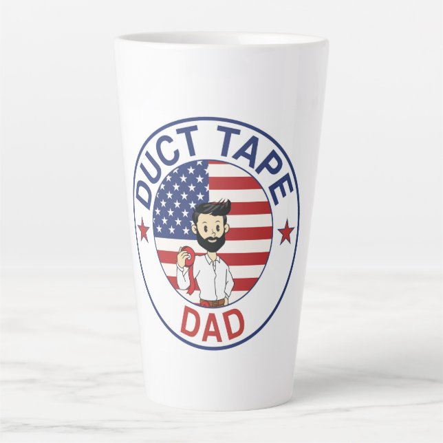 Papa Ruban Adhésif - Tasse à Latte (Devant)
