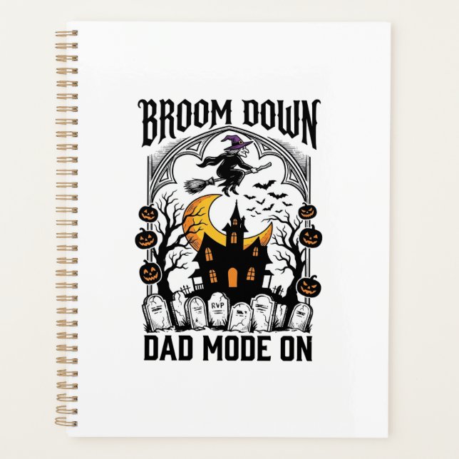Papa Sorcière Balai d'Halloween Cassé Graphique Vi (Devant)