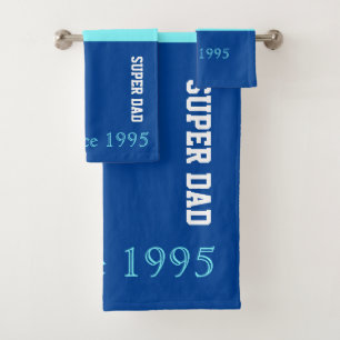 Papa superbe dans bleu et bleu-foncé au néon