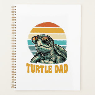 Papa Tortue Rétro Coucher de Soleil Vintage Gravur