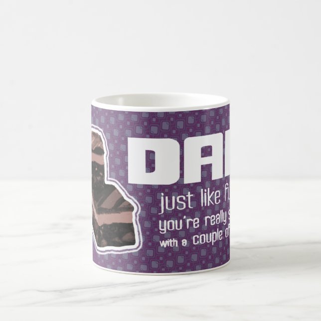 Papa "tout comme fudge" amusant tasse violet foncé (Centre)