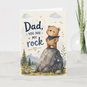 Papa, tu es mon roc Ours Carte aquarelle
