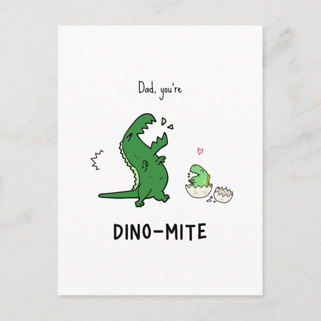 Papa Tu es une carte postale Dino-mite (Devant)
