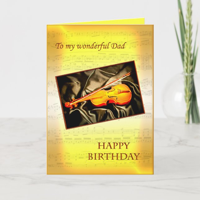 Papa, une carte d'anniversaire musicale avec un vi (Devant)