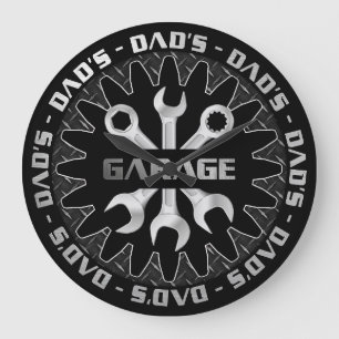 Papa va aimer ce look moderne Garage Horloge mural