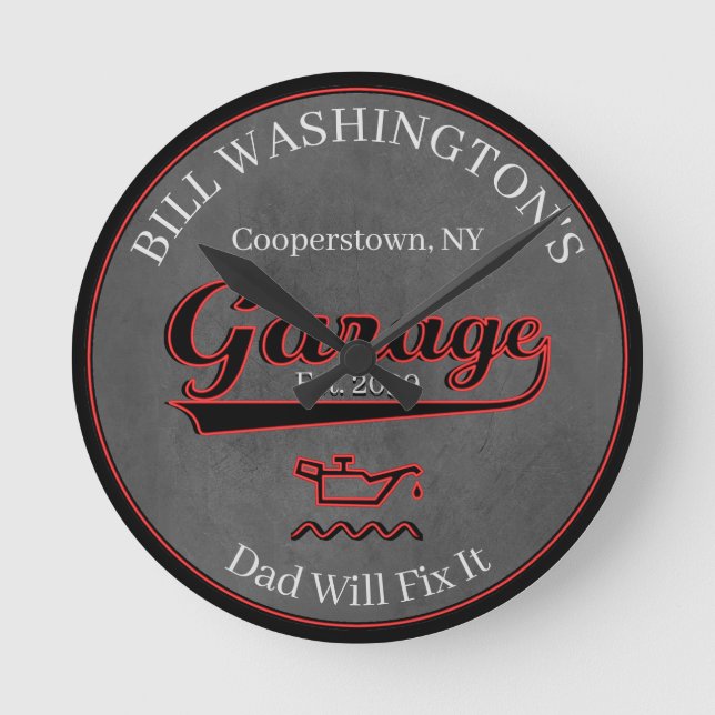 Papa Va Le Corriger Horloge Mur Garage (Recto)