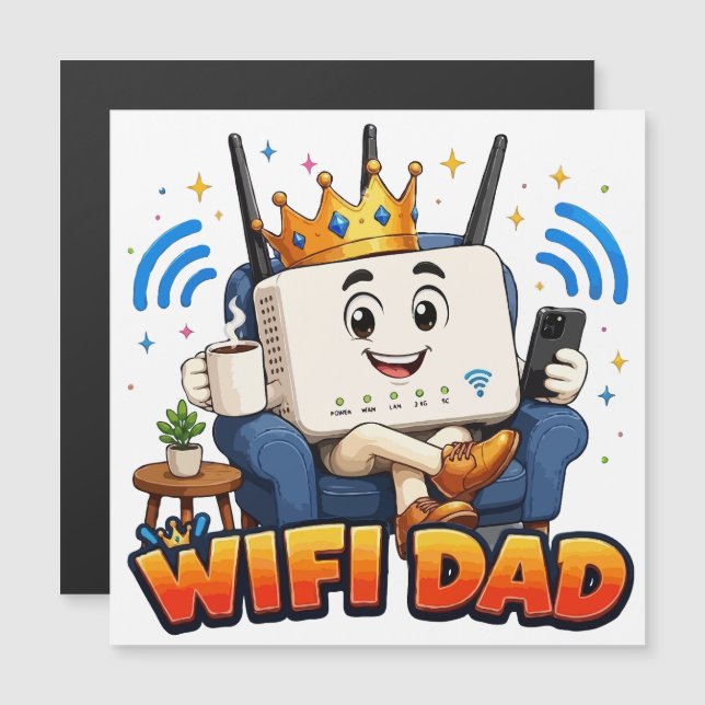PAPA WIFI Personnage de routeur drôle (Devant / Derrière)